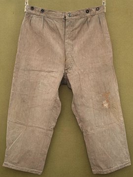 cir. 1930-1940's brown cotton work trousers