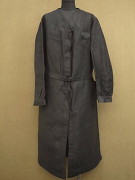 cir.1930's dead stock black work dress / coat