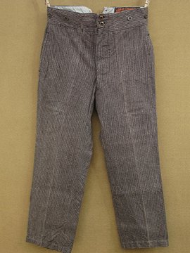 cir.1940's striped cotton work trousers dead stock