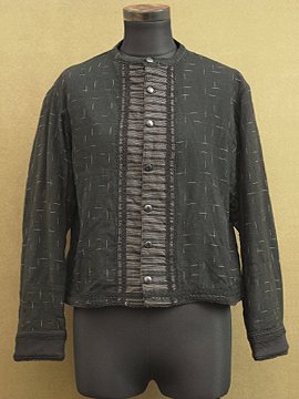 cir. early - mid 20th c. black wool blouse / jacket