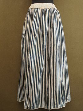 late 19th c. - 1900's indigo striped cotton long skirt