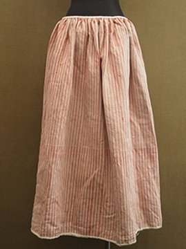 late 19th c. - 1900's red striped heavy linen skirt