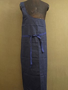 mid 20th c. dead stock linen apron single shoulder