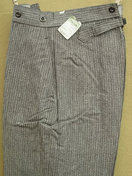 cir.1940's dead stock striped cotton trousers