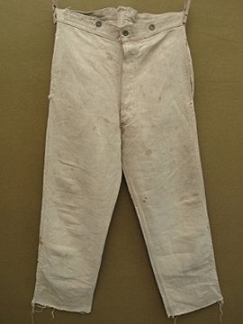 early 20th c. linen herringbone trousers 