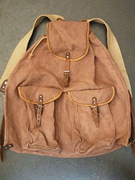 cir.1930's-1940's brown linen rucksack