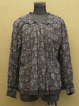 cir.1930's-1940's flower printed blouse 