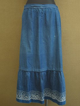 early 20th c. printed indigo skirt 