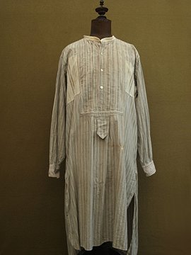 cir.1930's striped cotton long shirt 