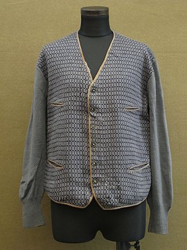cir.1930's knitted gray wool cardi