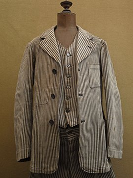 cir.1930's striped pique Jacket, gilet & trousers 