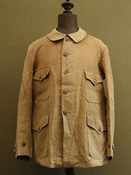 cir.1930's brown linen hunting jacket