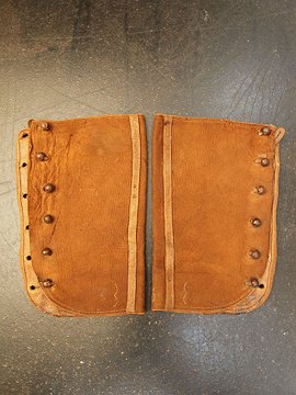 cir.1940's brown leather gaiters