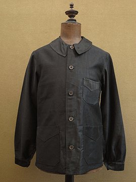 cir.1930's black moleskin work jacket 