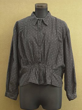 1900-1910's. dots printed black blouse
