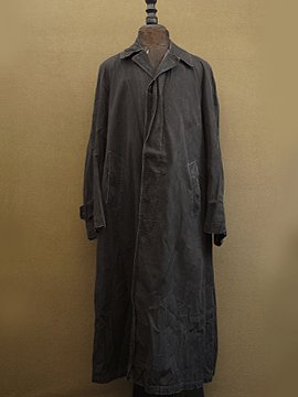 cir.1930-1940's black long work coat