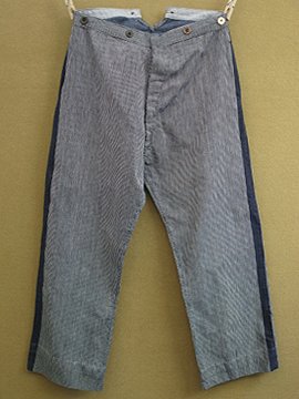 cir. early 20th c. indigo striped trousers