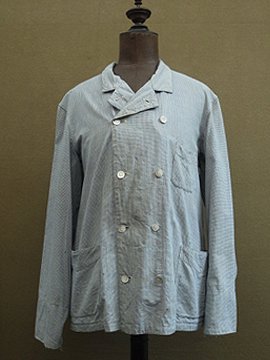 cir. 1930's indigo double-breasted work jacket 