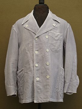 mid 20th c. striped moleskin work jacket