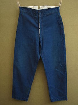cir. early 20th c. indigo work trousers