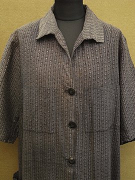1930's-1940's printed work dress/coat S/SL 