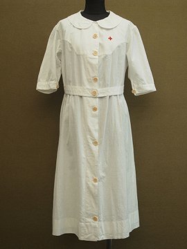 cir.1930's-1940's S/SL work dress / coat 