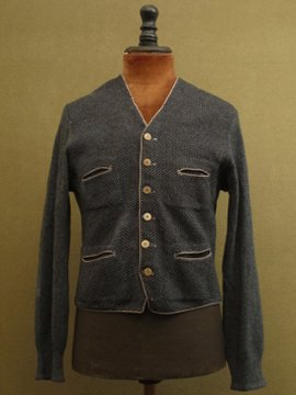 cir.1930's gray knitted wool cardi/jacket