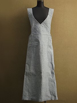 cir. 1920-1930's indigo checked apron dead stock