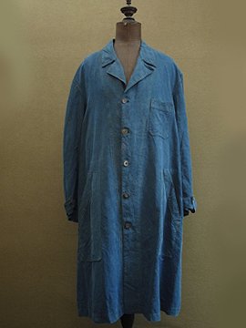 cir.1920-1930's indigo linen Maquignon work coat