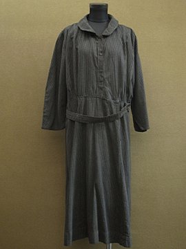 1930's gray check work dress
