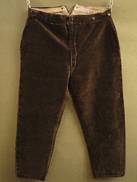 cir.1930's blown velvet work trousers