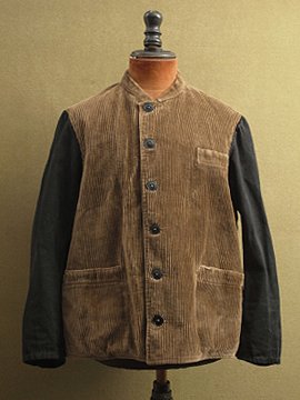 cir.1930-1940's brown cord gilet/jacket dead stock