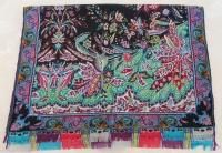 Etro (Milano Italy) Long Scarf Cashmere Silk Italian Black Orange MultiColor