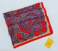 Etro Milano Italy Silk Scarf Square Purple Red Paisley Star Italian New