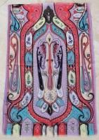 Etro (Milano Italy) Long Scarf 100% Silk Sheer Red Purple Blue Black New