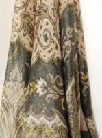 $1,100 Etro Milano Italy Large Cashmere Scarf Stole Paisley Green Golden Mustard