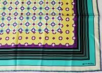 $360 Etro Milano Italy Silk Scarf Square Green Purple Black Yellow White New!