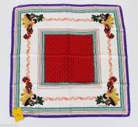 Etro Milano Italy Silk Scarf Square Red White Purple Italian Paisley Peach 