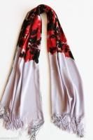 $620 Etro Milano Shawl Wrap Scarf Made in Italy Purple Red Black Large Long