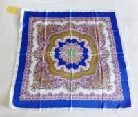 Etro Milano Italy Silk Scarf Square Royal Blue Orange White Paisley Italian Red
