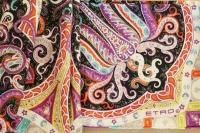$360 Etro Milano Italy Silk Scarf Square Paisley Black Orange Yellow Italian New