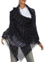 NEW ETRO MILANO LUXURY 100% CASHMERE CHECK PRINT LOGO SCARF WRAP SHAWL