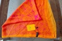 ETRO BOMBAY BYZANTINE WHIMSICAL PRINT SILK SQUARE SCARF ORANGE CORAL $440