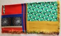 $530 Etro Milano Large Scarf Made in Italy Silk Red Blue Orange Green Square