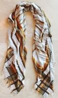 $570 Etro Milano Scarf Made in Italy Plaid Square Large Brown Modal Cashmere