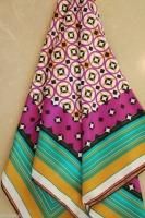 $360 Etro Milano Italy Silk Scarf Square Purple Gold Green Black  White New!