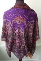 Etro NWT Large Square Silk & Wool Purple Etro Print Scarf Wrap Shawl Retail $595