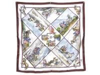 100% Auth Hermes Scarf Silk 90x90 Horse Pattern Unused B948
