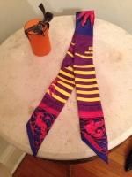 Auth HERMES Twilly Scarf 100% Silk Astrologie  Pattern With Box New