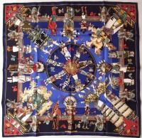 New HERMES VINTAGE 90CM SILK SCARF Kachinas KERMIT OLIVER Grail Great CW